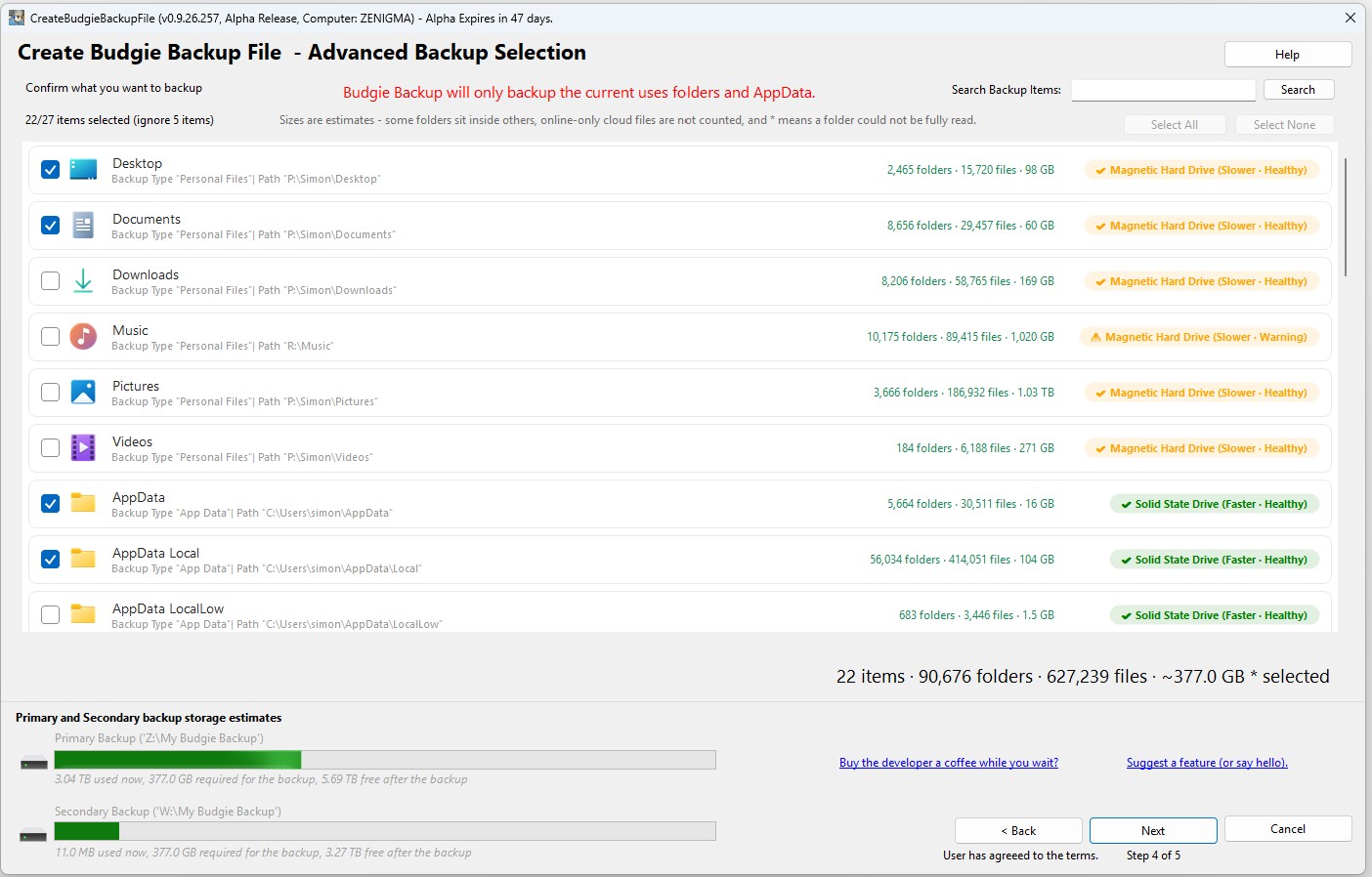 Advanced Backup