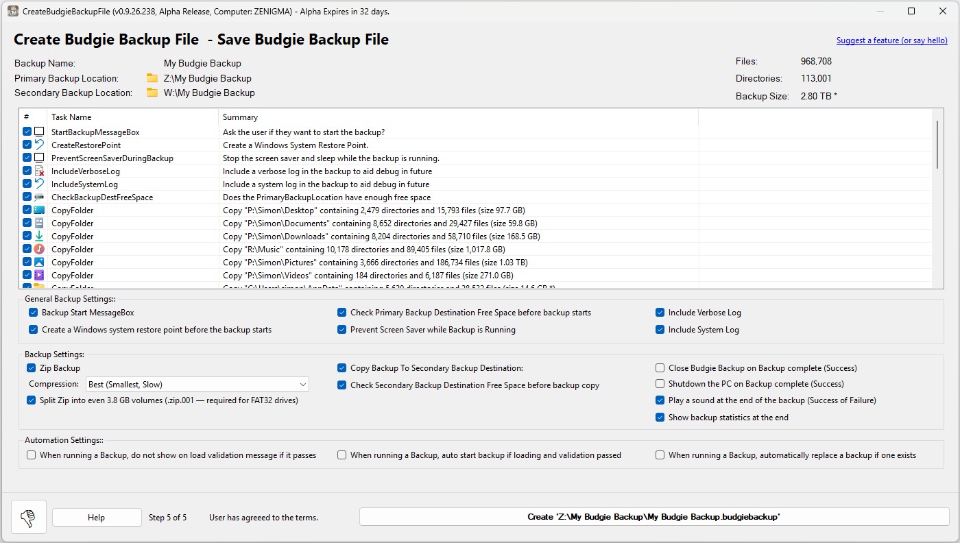 Create Budgie Backup 